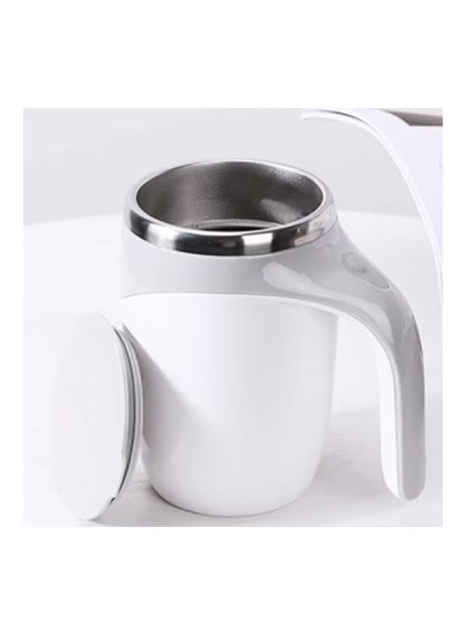 Self Stirring Mug With Lid – Automatic Magnetic Stirring Coffee Cup (White)