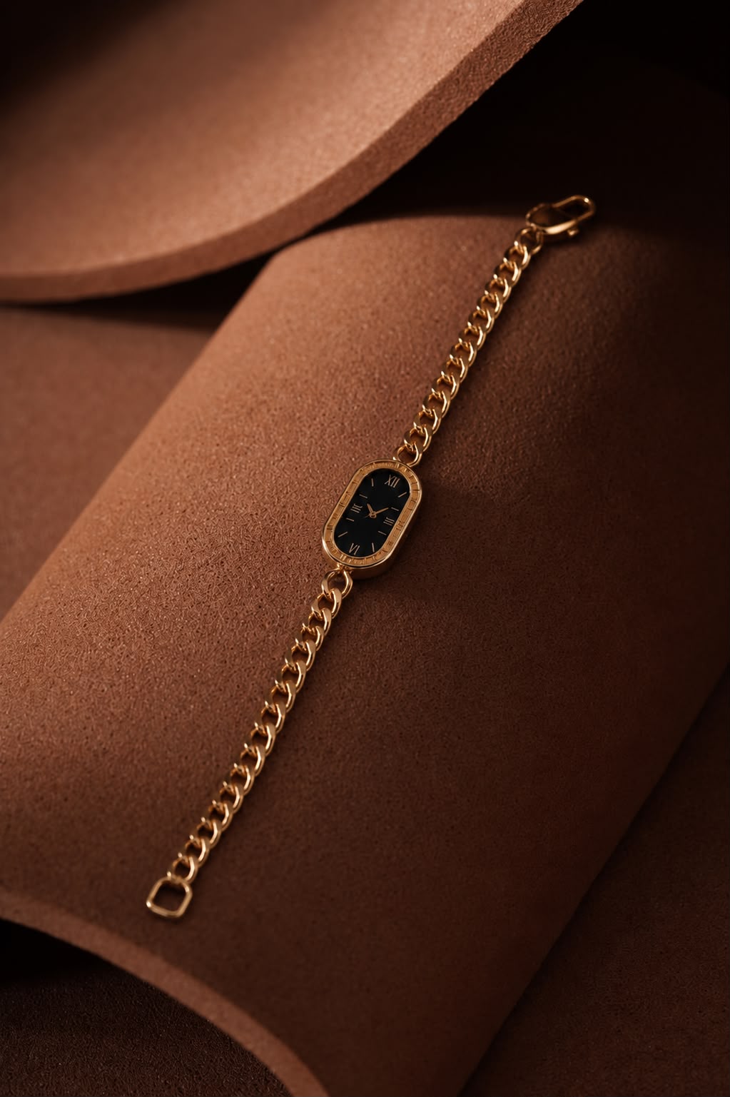 Celeste Oval Chain Bracelet Watch
