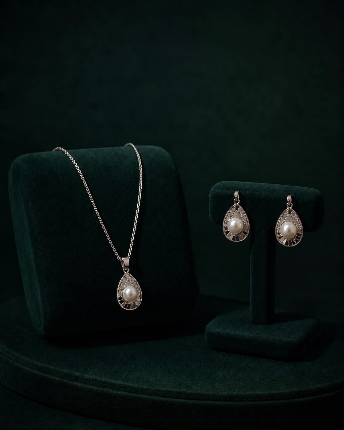 Pearl Grace Teardrop Jewelry Set