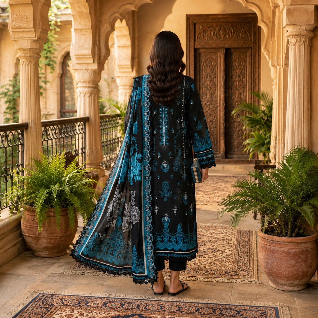 Black & Teal 3-Piece Suit VOL:962 #D2