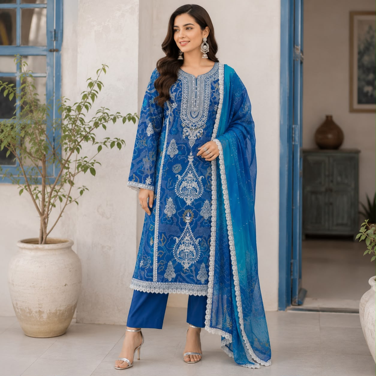 Premium 3-Piece Embroidered Suit Article 2084 B