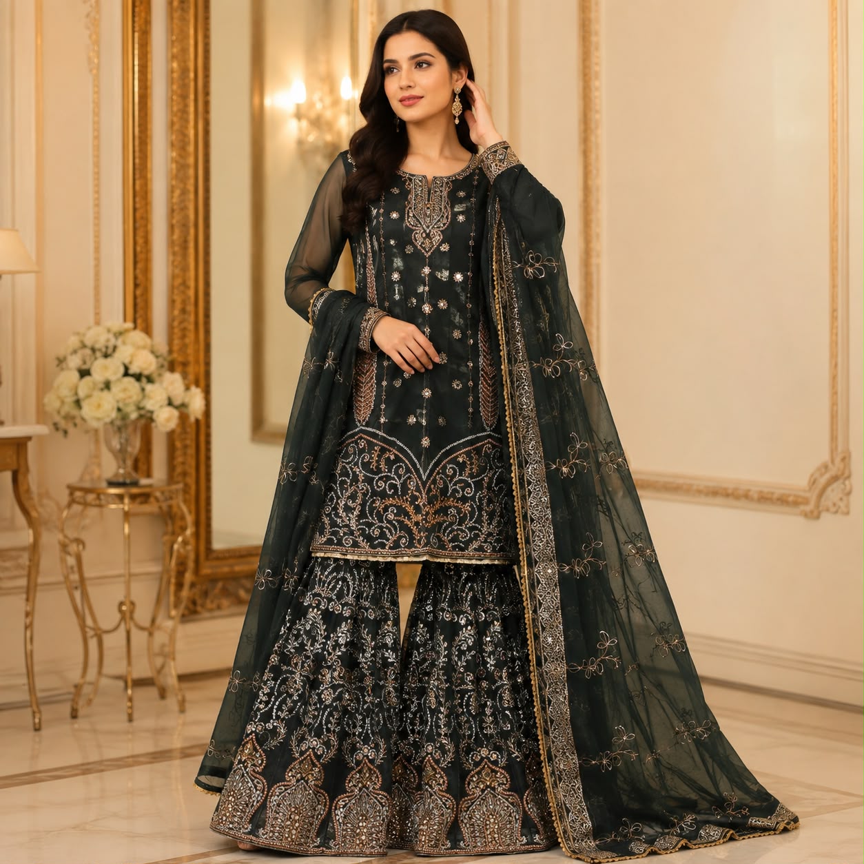 Hyyas 6 Kali Gharara 3-pice