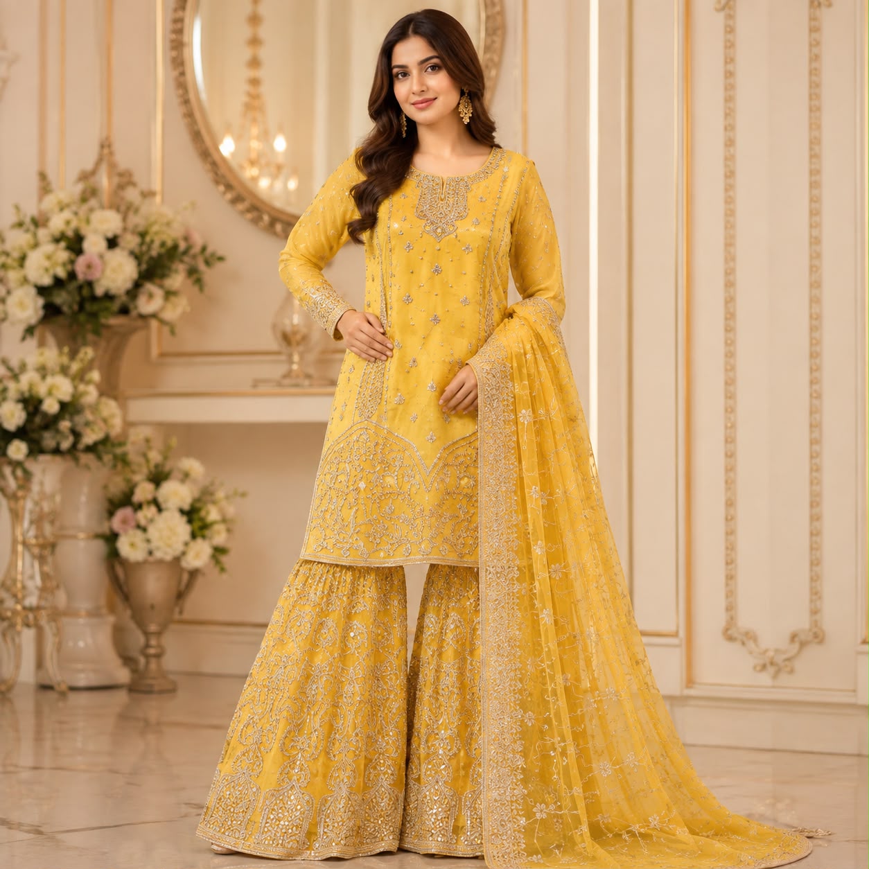 Hyyas 6 Kali Gharara 3-pice
