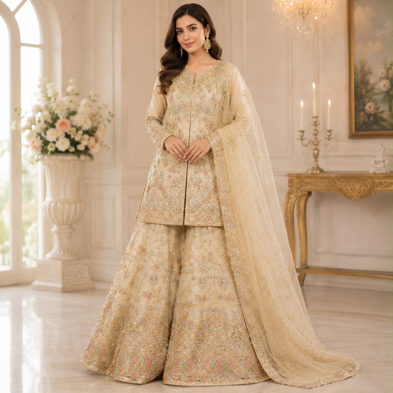 Hyyas Gon tissue sharara 3- piece