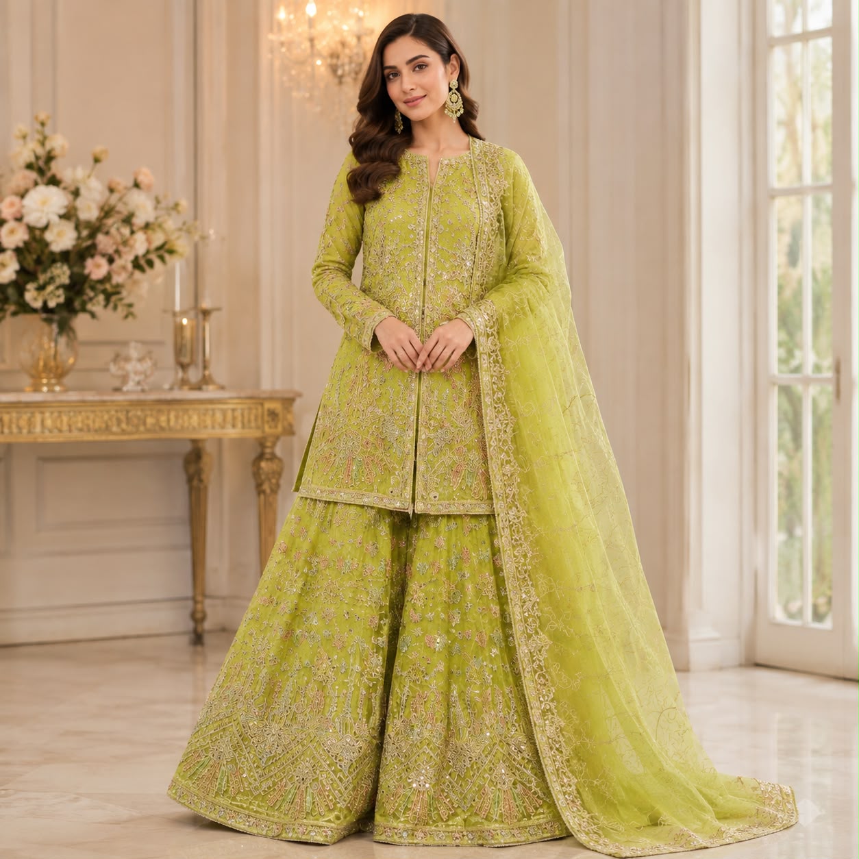Hyyas Gon tissue sharara 3- piece