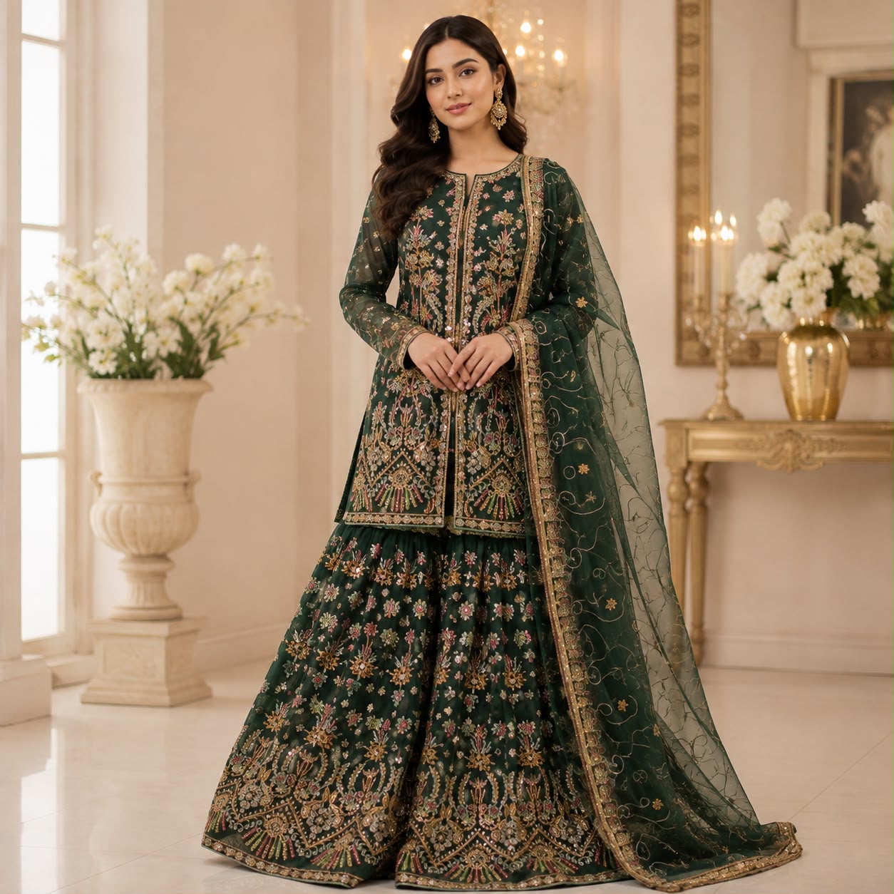 Hyyas Gon tissue sharara 3- piece