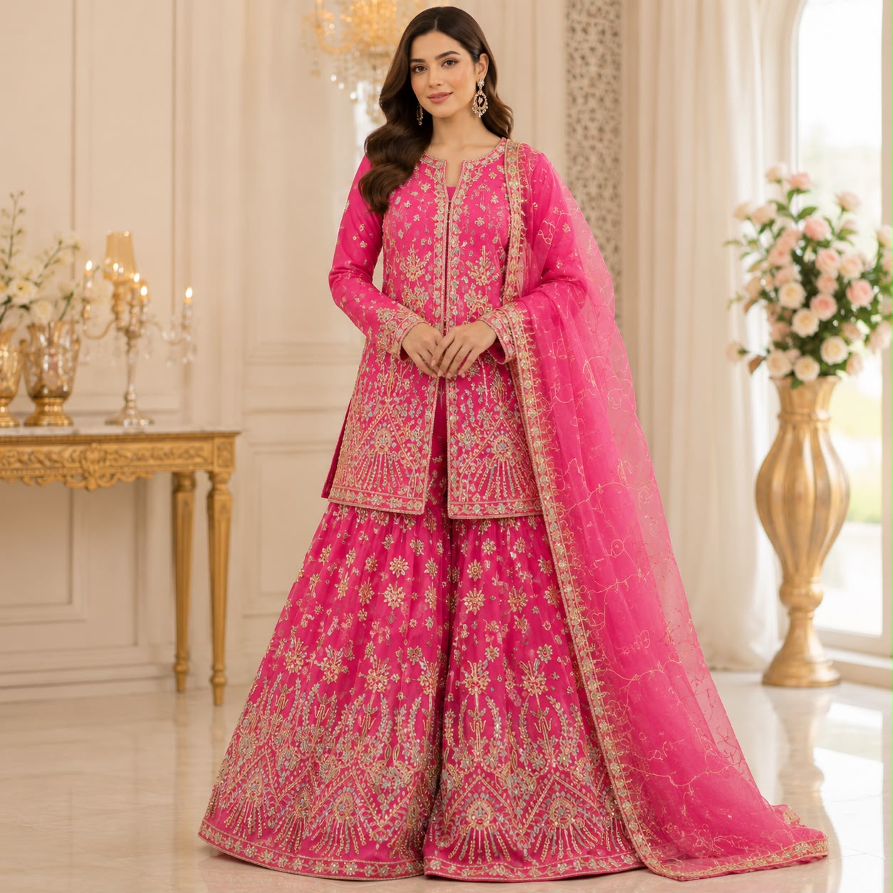 Hyyas Gon tissue sharara 3- piece