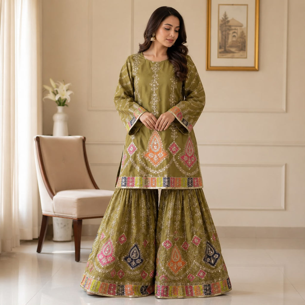 Green Jahaz Lehnga 2-piece by Hyyas