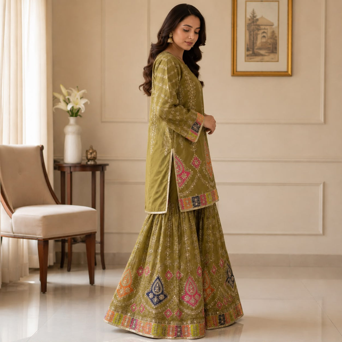 Green Jahaz Lehnga 2-piece by Hyyas