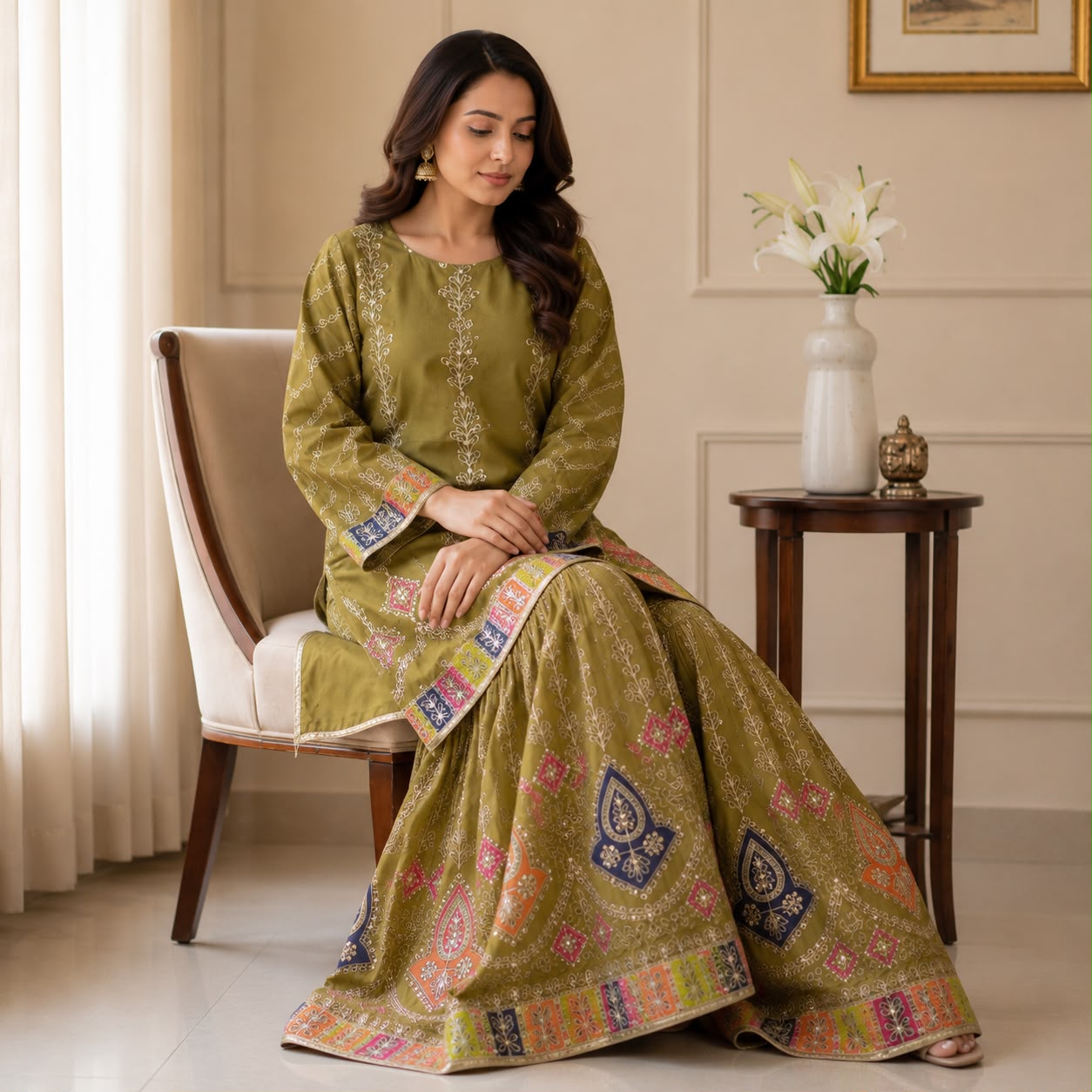 Green Jahaz Lehnga 2-piece by Hyyas