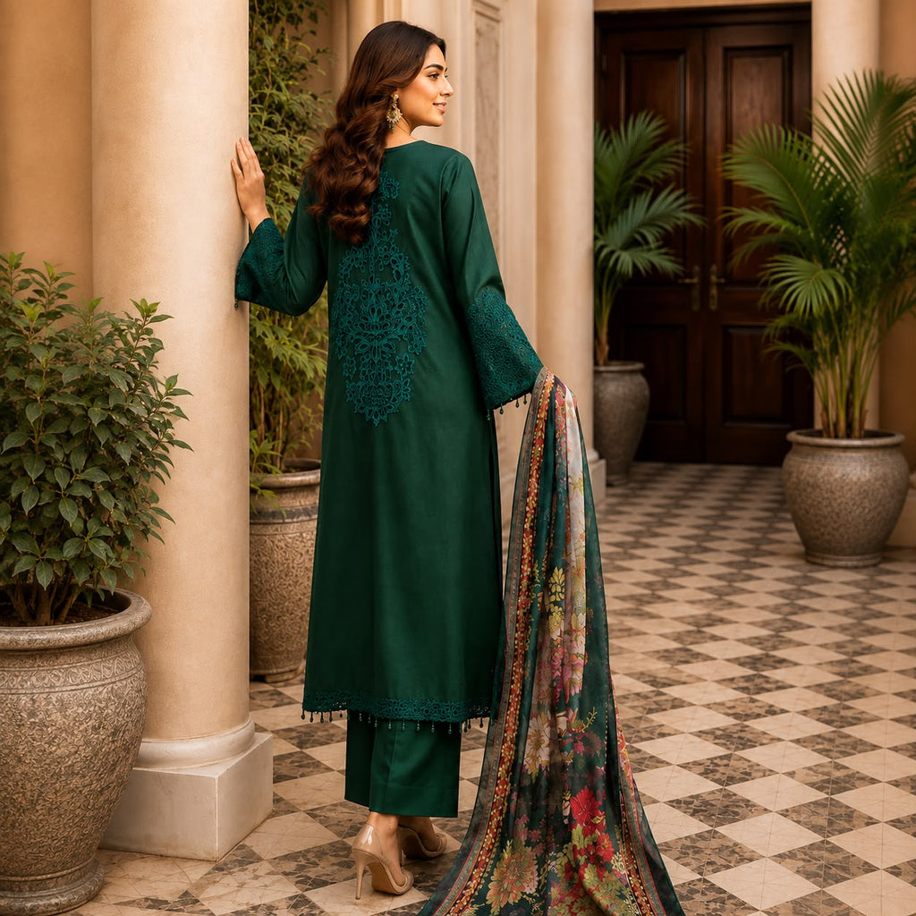 Noor-e-Mehfil — Embroidered Silk Ensemble Artical:909A