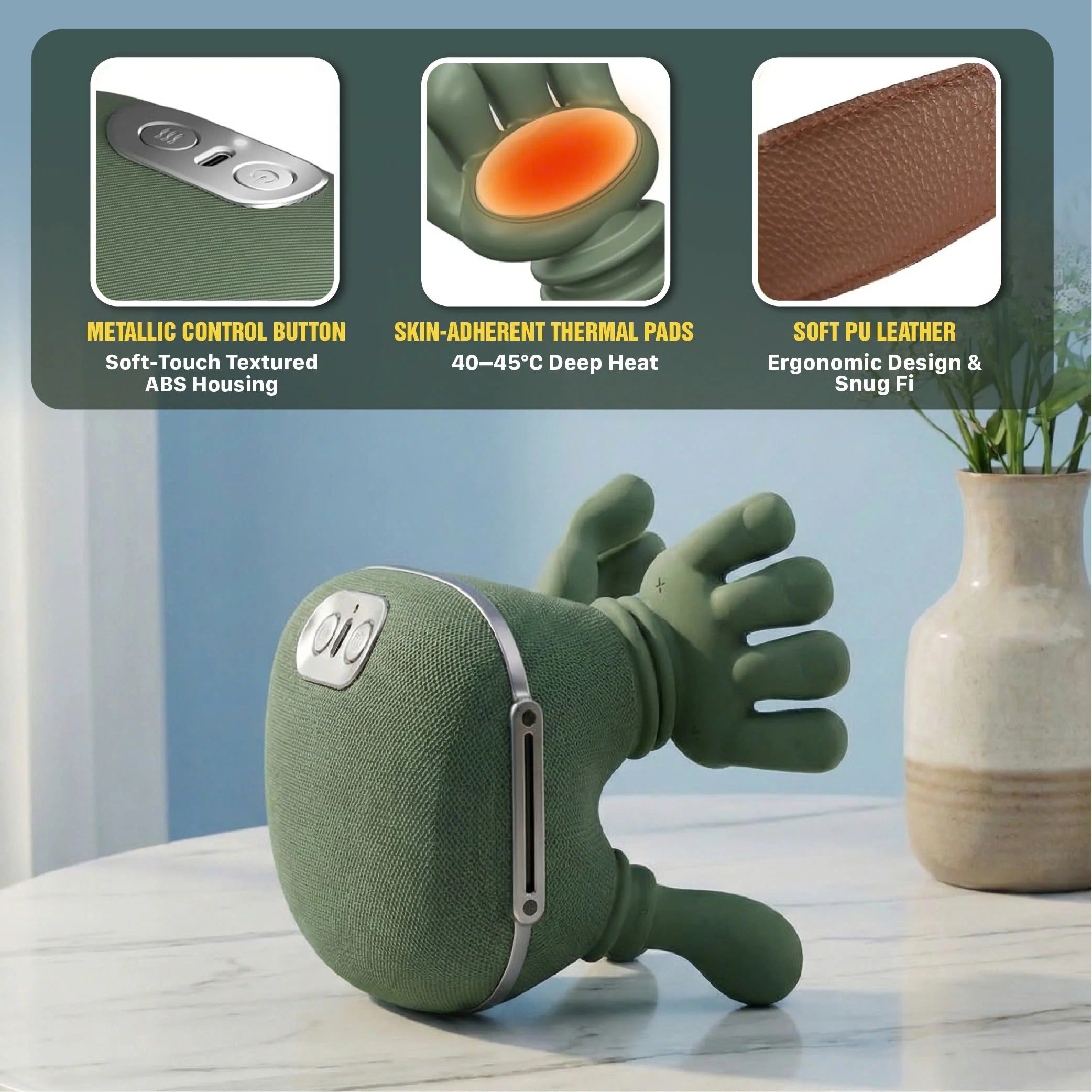 Portable Shoulder and Neck Massager Dual Palm Kneading